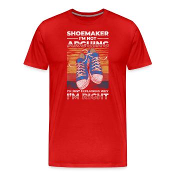 Handwerk Schuh Leder Original - Männer Premium Bio T-Shirt - Rot - Vorne - Damien (186cm)