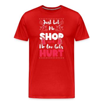 Shoppen Queen Königin Schuhe - Männer Premium Bio T-Shirt - Rot - Vorne - Damien (186cm)