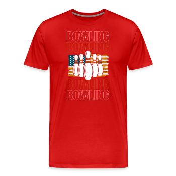 Bowlingkugel Sport Profi Spieler - Männer Premium Bio T-Shirt - Rot - Vorne - Damien (186cm)