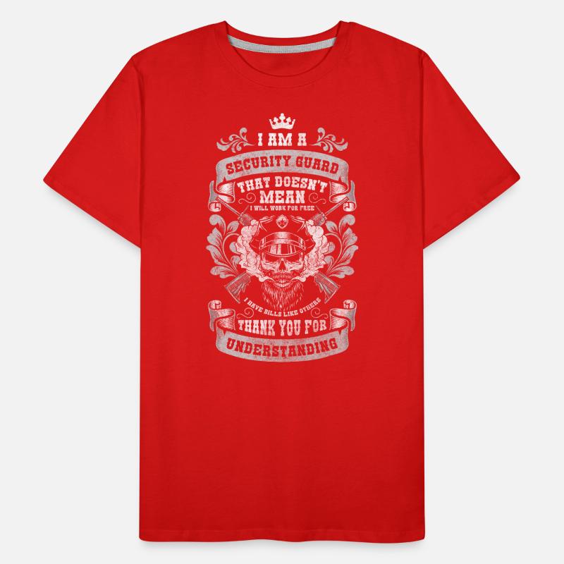 Ordonnance de sécurité de l’agent de sécurité T-shirt bio Premium Homme