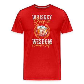 Rum Kellner Lifestyle Feiern - Männer Premium Bio T-Shirt - Rot - Vorne - Damien (186cm)