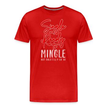 Single Person Freedom Flirting - Men's Premium Organic T-Shirt - red - Front - Damien (186cm)