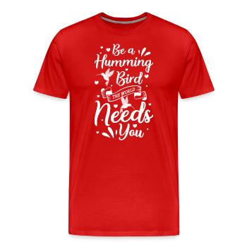 Vögel Bunt Zauberei - Männer Premium Bio T-Shirt - Rot - Vorne - Damien (186cm)