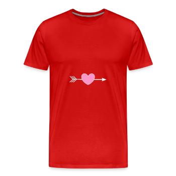 Saint-Valentin, Saint-Valentin, Saint-Valentin - T-shirt bio Premium Homme - rouge - Devant - Damien (186cm)