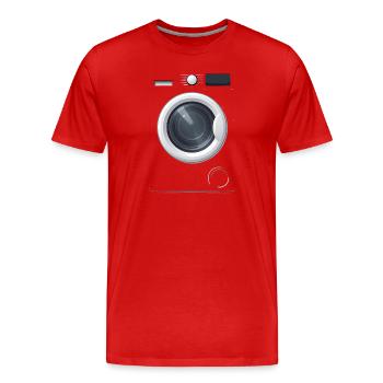 Waschmaschine Kostümersatz Fasching - Männer Premium Bio T-Shirt - Rot - Vorne - Damien (186cm)