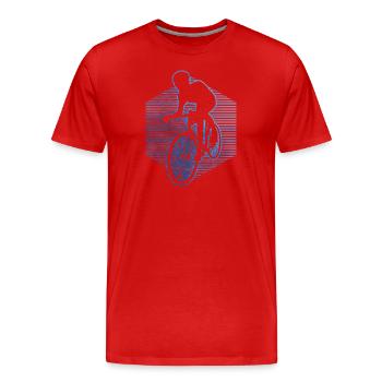 Vélo de route Vélo de route Vélo de route Homme - T-shirt bio Premium Homme - rouge - Devant - Damien (186cm)