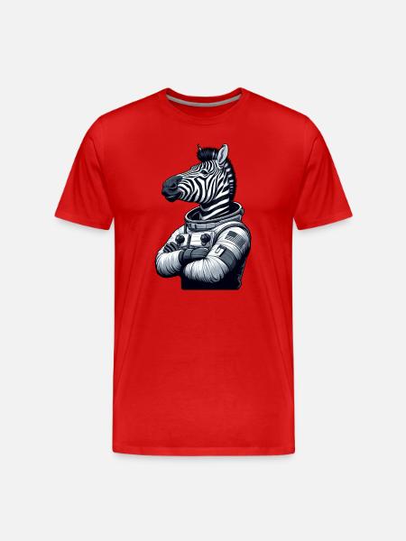 Zebra Astronaut : Exploration spatiale - T-shirt bio Premium Homme - rouge