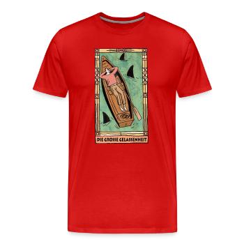 Die Große Gelassenheit Tarotboot - Männer Premium Bio T-Shirt - Rot - Vorne - Damien (186cm)