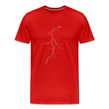 lightning - Men's Premium Organic T-Shirt - red - Front - Damien (186cm)