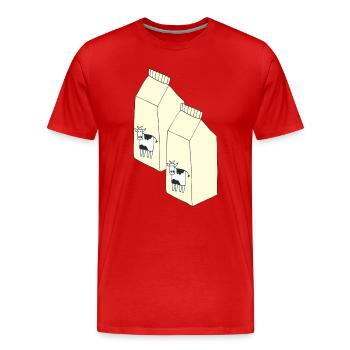 lait tetrapack - T-shirt bio Premium Homme - rouge - Devant - Damien (186cm)