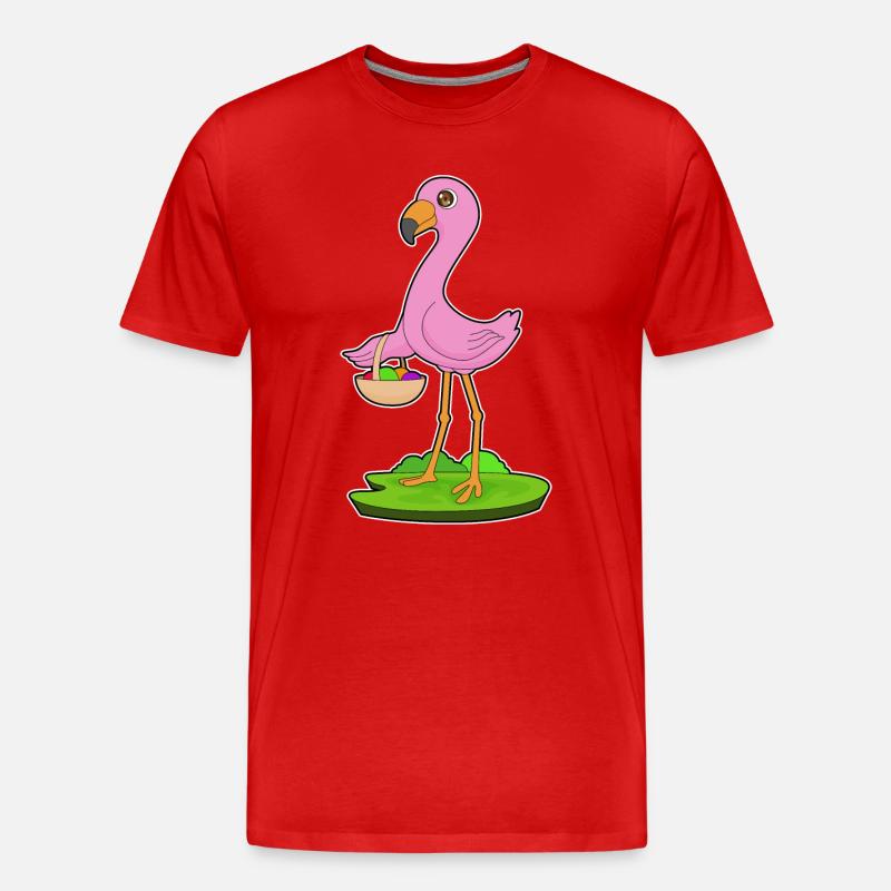 Flamingo Obstkorb - Männer Premium Bio T-Shirt - Rot