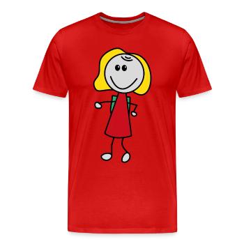 Fille - T-shirt bio Premium Homme - rouge - Devant - Damien (186cm)