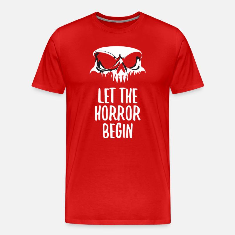 Lass den Horror beginnen - Männer Premium Bio T-Shirt - Rot
