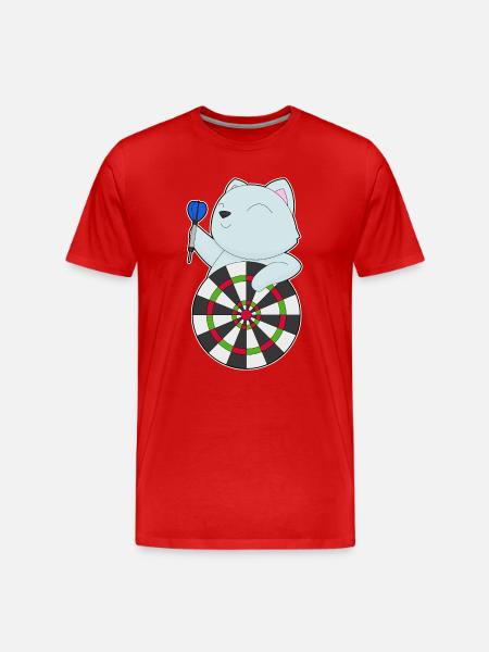 Cible de fléchettes pour chat - T-shirt bio Premium Homme - rouge