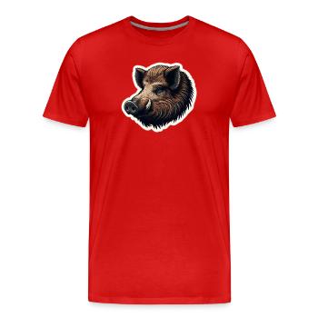 Wild boar - Männer Premium Bio T-Shirt - Rot - Vorne - Damien (186cm)