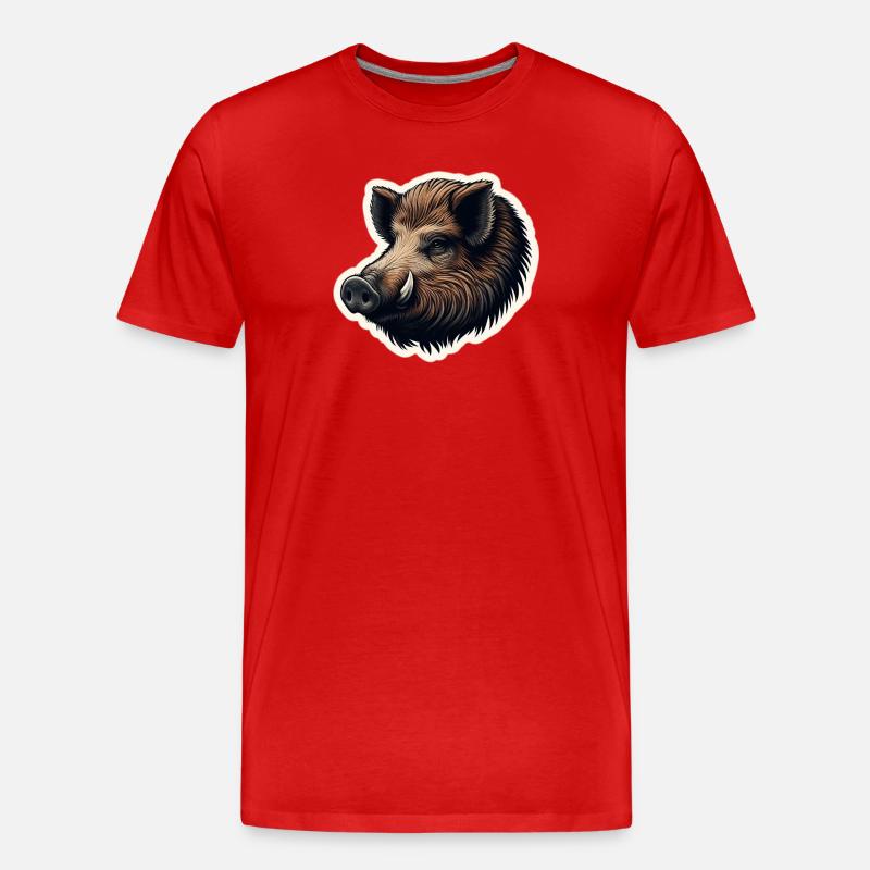Wild boar - Männer Premium Bio T-Shirt - Rot