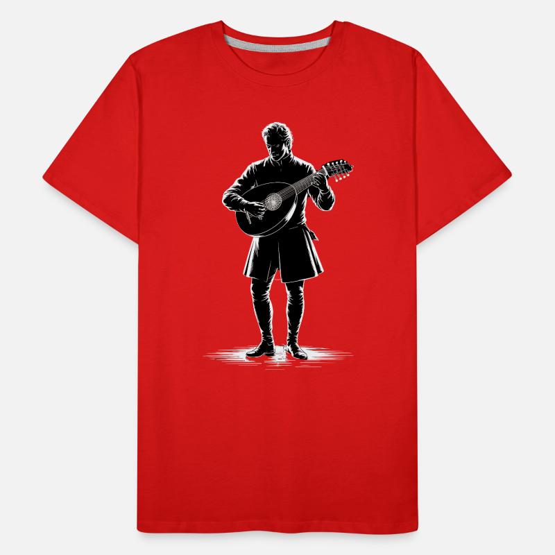 Barde médiéval avec luth T-shirt bio Premium Homme