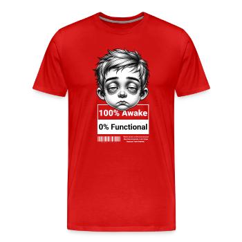 0 % fonctionnel – T-shirt unisexe amusant pour demain - T-shirt bio Premium Homme - rouge - Devant - Damien (186cm)