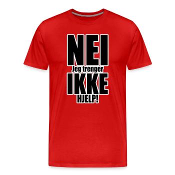 Nein, nicht helfen, Typografie - Männer Premium Bio T-Shirt - Rot - Vorne - Damien (186cm)