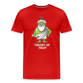 Frucht-Theorie Grüner Philosoph Birne - Männer Premium Bio T-Shirt - Rot - Vorne - Damien (186cm)
