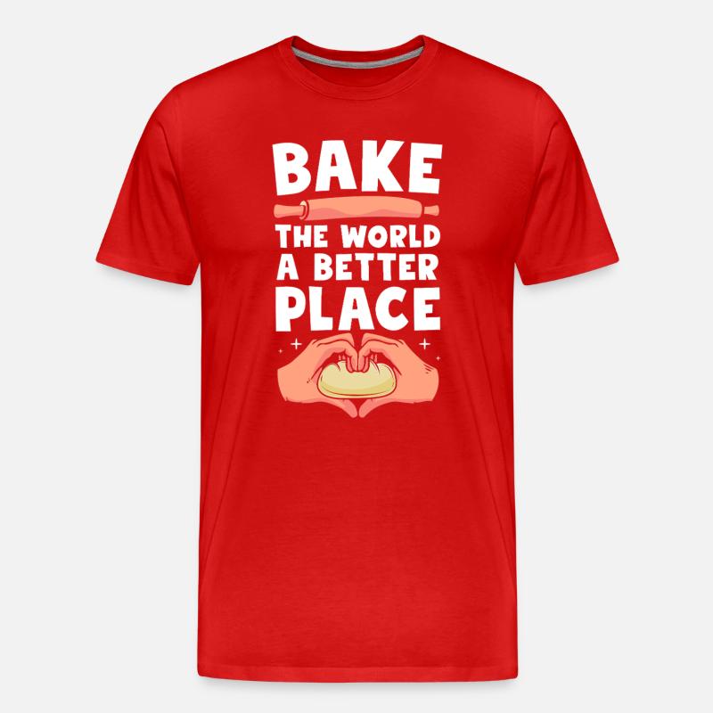 Bäcker Bäckerin Backen - Männer Premium Bio T-Shirt - Rot