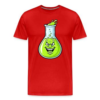 Grinning Green Potion - Men's Premium Organic T-Shirt - red - Front - Damien (186cm)