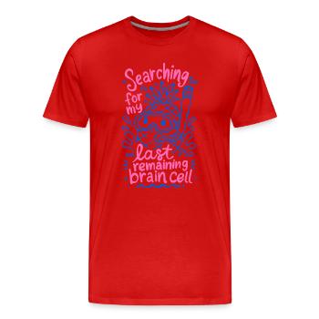 À la recherche de mon dernier gribouillis de cellule cérébrale - T-shirt bio Premium Homme - rouge - Devant - Damien (186cm)