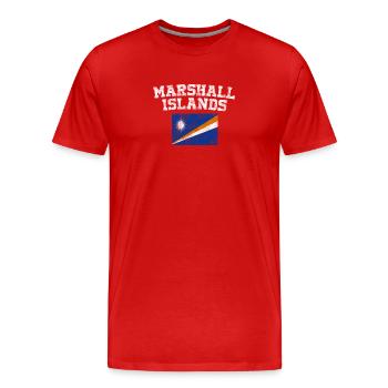 Marshallese Flag Shirt - Vintage Marshall Islands - Men's Premium Organic T-Shirt - red - Front - Damien (186cm)