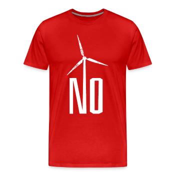 NON! Éolienne non merci - danger pour les oiseaux - T-shirt bio Premium Homme - rouge - Devant - Damien (186cm)