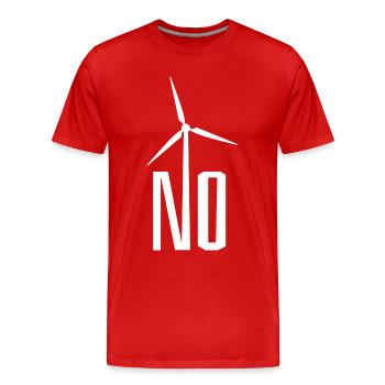 NON! Éolienne non merci - danger pour les oiseaux - T-shirt bio Premium Homme - rouge - Devant - Damien (186cm)