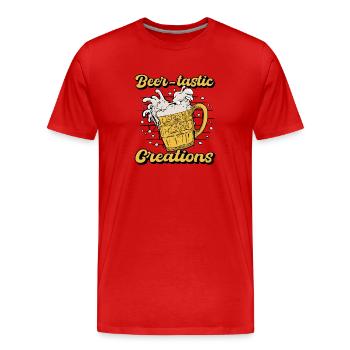 Cadeau de peintre Cool Artist Beer-tastic Creations - T-shirt bio Premium Homme - rouge - Devant - Damien (186cm)