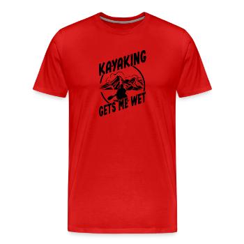 Le kayak me mouille | Kayak drôle - T-shirt bio Premium Homme - rouge - Devant - Damien (186cm)