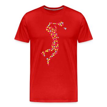 Spieler Spieler Badminton Federball Dots - Männer Premium Bio T-Shirt - Rot - Vorne - Damien (186cm)