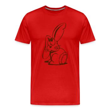 Hase - Männer Premium Bio T-Shirt - Rot - Vorne - Damien (186cm)