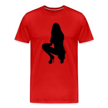 girls_silhouette1 - Männer Premium Bio T-Shirt - Rot - Vorne - Damien (186cm)