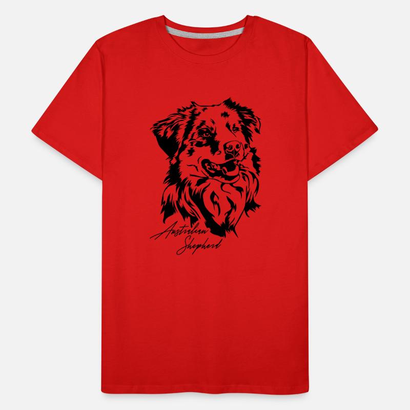 Australian Shepherd Aussie Portrait Hunde Wilsigns Männer Premium Bio T-Shirt
