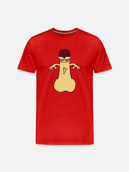 bite penis queue sexe - T-shirt bio Premium Homme - rouge