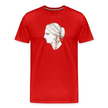 Kopffrau Aquarell Antikes Rom - Männer Premium Bio T-Shirt - Rot - Vorne - Damien (186cm)