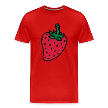 Strawberry Strawberry Berry - Men's Premium Organic T-Shirt - red - Front - Damien (186cm)