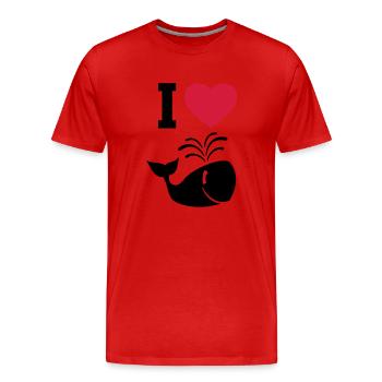 J'aime les baleines! - T-shirt bio Premium Homme - rouge - Devant - Damien (186cm)