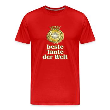 World's Best Aunt - Golden Series - Men's Premium Organic T-Shirt - red - Front - Damien (186cm)