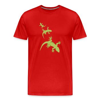 echsen - Männer Premium Bio T-Shirt - Rot - Vorne - Damien (186cm)