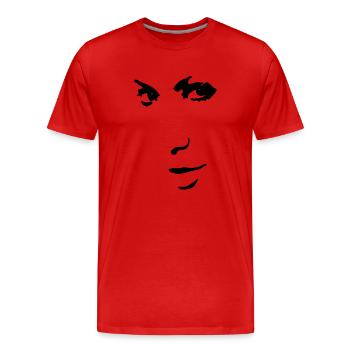 visage de femme - T-shirt bio Premium Homme - rouge - Devant - Damien (186cm)