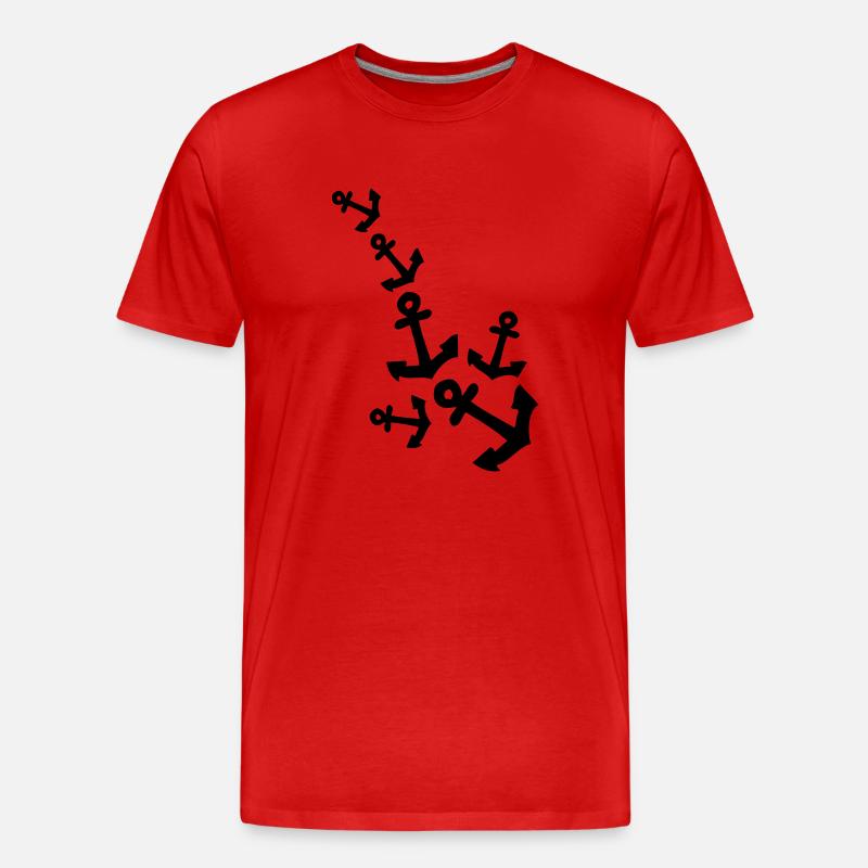Anchor Musterlinie - Männer Premium Bio T-Shirt - Rot