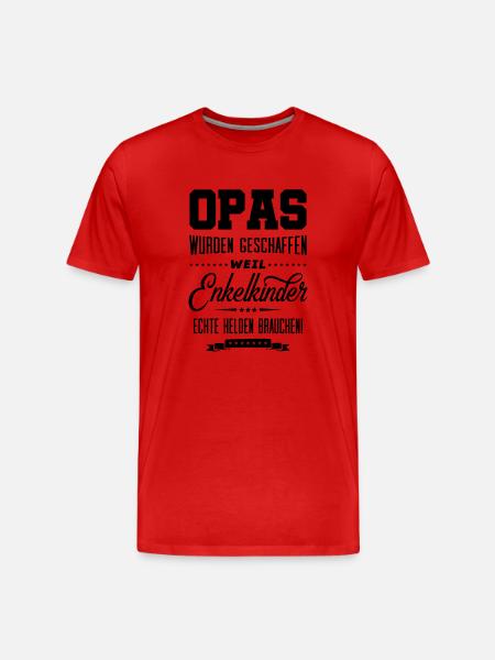 opas wahre helden - Männer Premium Bio T-Shirt - Rot