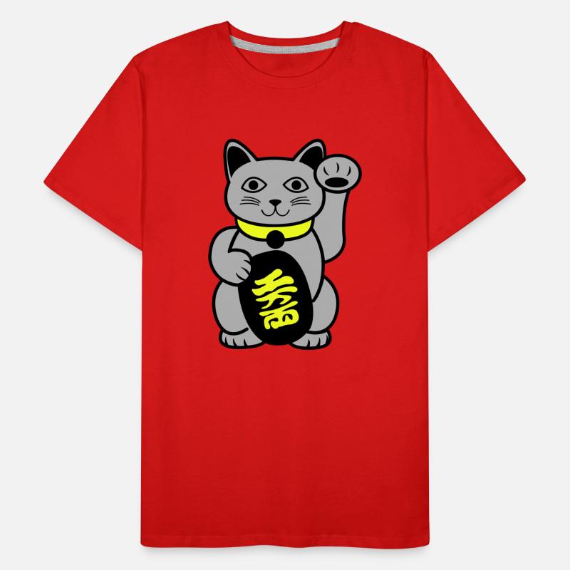 Maneki Waving Chat T-shirt bio Premium Homme