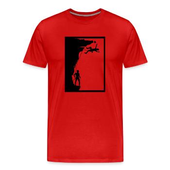 climbing - Männer Premium Bio T-Shirt - Rot - Vorne - Damien (186cm)