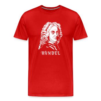 Georg F. Händel Pianist Komponist klassische Musik - Männer Premium Bio T-Shirt - Rot - Vorne - Damien (186cm)