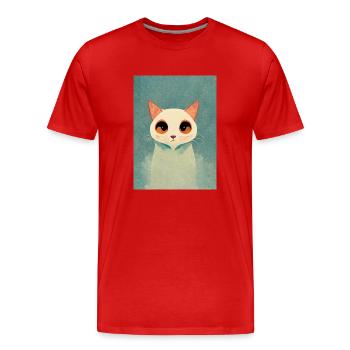 Cute Cat draw - T-shirt bio Premium Homme - rouge - Devant - Damien (186cm)