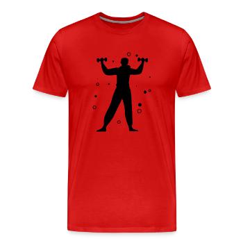 Musculation Haltérophilie Fitness Workout - T-shirt bio Premium Homme - rouge - Devant - Damien (186cm)